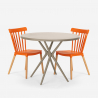 Set tavolo design rotondo beige 80cm 2 sedie Eskil Costo