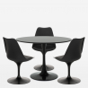 set tavolo rotondo 90cm 3 sedie stile Tulipan design moderno scandinavo ellis Sconti