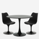 set tavolo rotondo 80cm 2 sedie design Tulipan scandinavo stile moderno aster Saldi