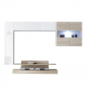 Parete attrezzata porta TV soggiorno moderno bianco lucido legno Nice Vendita