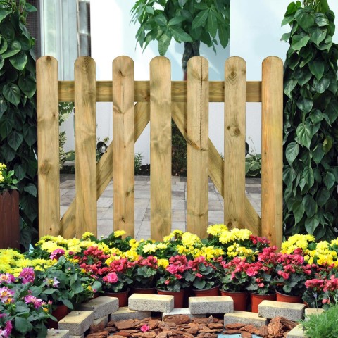Cancello giardino in legno 100x100cm recinzione ingresso orto Mini Promozione