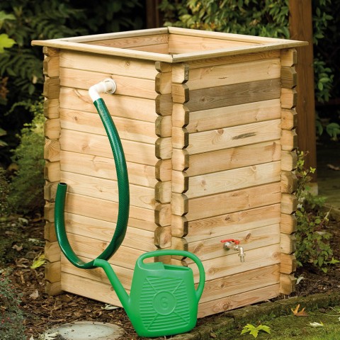 Pozzo giardino in legno raccolta acqua piovana cisterna 450 litri