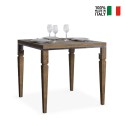 Tavolo da pranzo allungabile 90x90-180cm legno Impero Libra Noix
