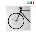 Orologio da parete moderno quadrato 50x50cm design bicicletta Bike On Offerta