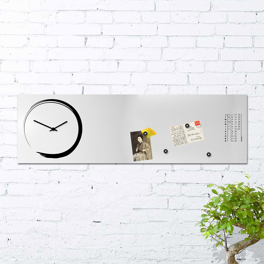 Orologio da parete lavagna magnetica calendario orizzontale design S-Enso