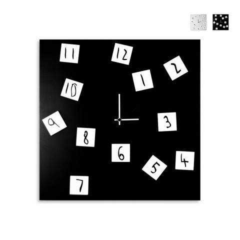 Orologio da parete quadrato 50x50cm design moderno numeri magnetici Changing