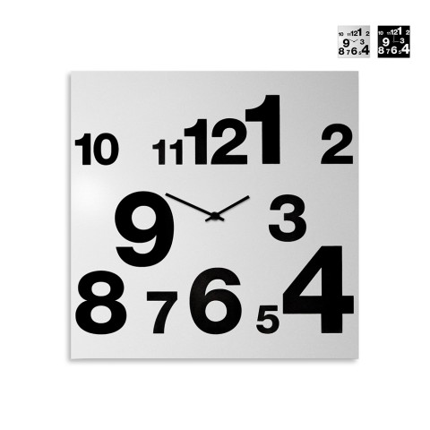 Orologio da parete 50x50cm design moderno astratto minimal Numbers Promozione