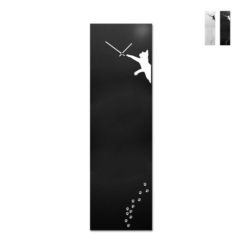 Orologio da parete verticale 30x100cm lavagnetta magnetica design moderno Cat Promozione