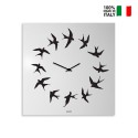 Orologio da parete quadrato 50x50cm design moderno rondini Flock Offerta