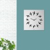 Orologio da parete quadrato 50x50cm design moderno rondini Flock Vendita