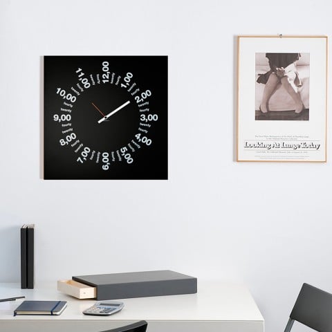 Orologio da parete quadrato design moderno minimal 50x50cm Only Hours