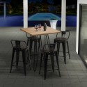 Tavolino alto per sgabelli Industrial 60x60 metallo acciaio legno Bolt Catalogo