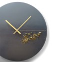 Orologio da parete nero oro design moderno minimal rotondo Black Moon Sconti
