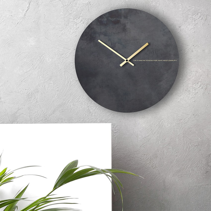 Black Moon orologio da parete nero oro design moderno minimal rotondo