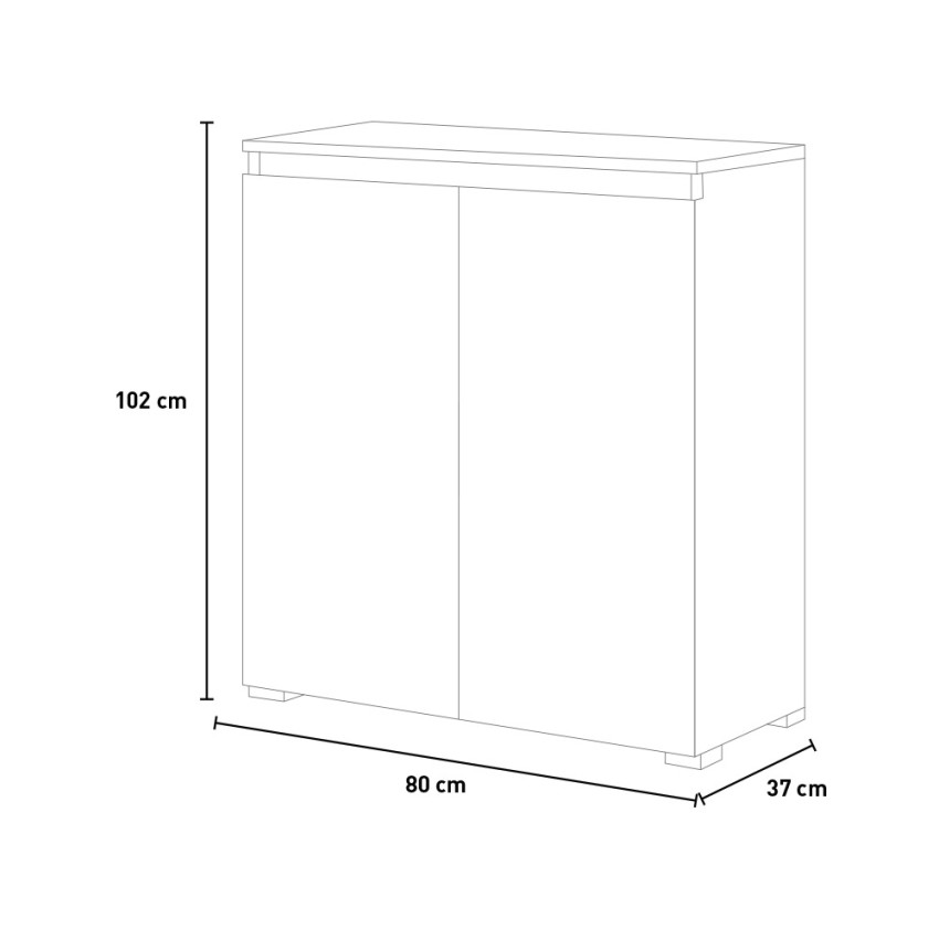 Mobile Multiuso Afra, Con Anta, Ripiani, Cassetto, Da Salotto, Cucina,  Ingresso, Bianco, Noce In Legno, 60 X 35 X 173 Cm