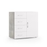 Cassettiera credenza anta 4 cassetti design moderno grigio bianco Offerta