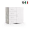 Cassettiera credenza anta 4 cassetti design moderno grigio bianco Vendita