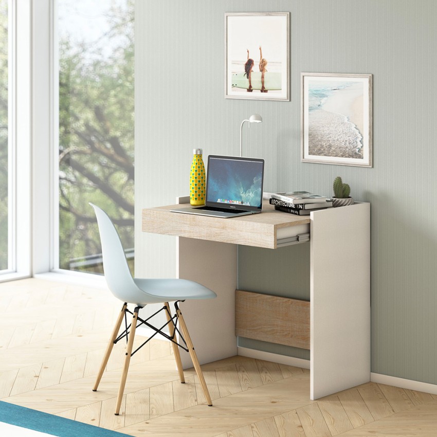 Scrivania smartworking casa ufficio 80x40 cassetto moderno Home Desk