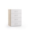 Cassettiera camera da letto ufficio 4 cassetti design legno bianco Offerta