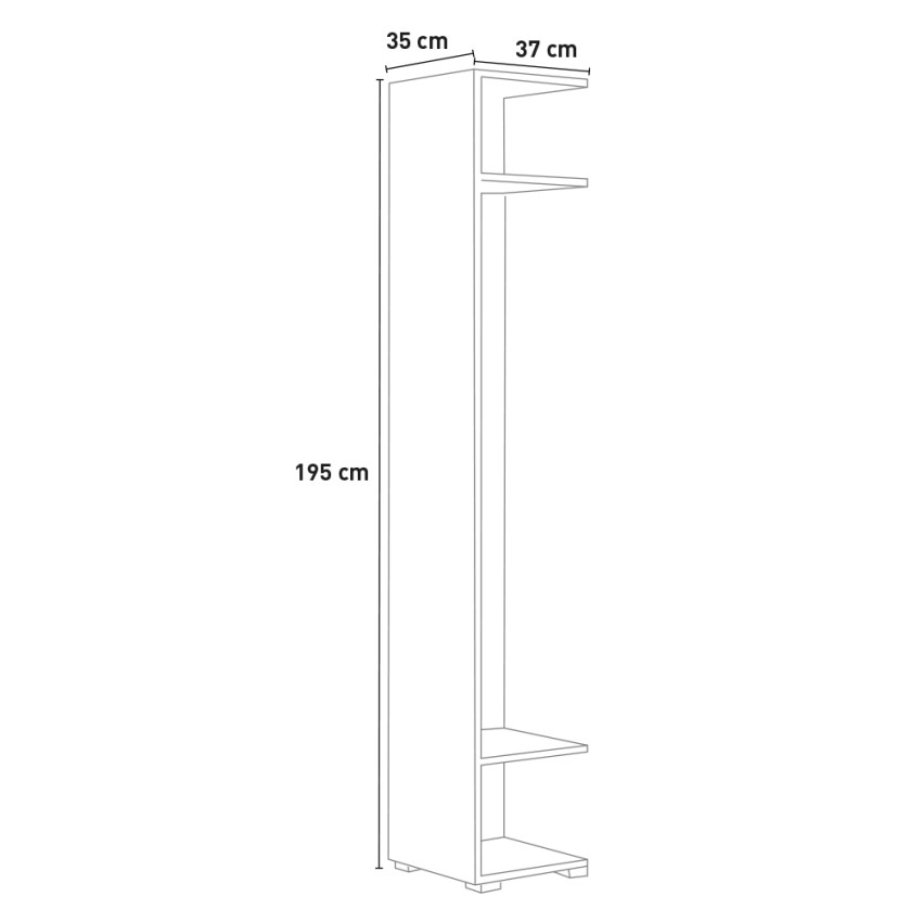 Appendiabiti ingresso colonna specchio 2 ganci 2 ripiani bianco