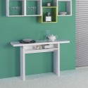 Consolle allungabile tavolo scrivania legno bianco 120x35-70cm Oplà