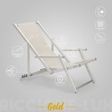 Sedia sdraio mare spiaggia braccioli alluminio pieghevole Riccione Gold Lux