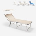 Lettino mare spiaggia sdraio pieghevole in alluminio Gabicce Gold 
