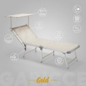 Lettino mare spiaggia sdraio pieghevole in alluminio Gabicce Gold 