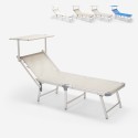 Lettino mare spiaggia sdraio pieghevole in alluminio Gabicce Gold 