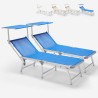 2 Lettini mare spiaggia sdraio pieghevole in alluminio Gabicce Gold 