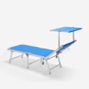 2 Lettini mare spiaggia sdraio pieghevole in alluminio Gabicce Gold 