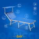 2 Lettini mare spiaggia sdraio pieghevole in alluminio Gabicce Gold 