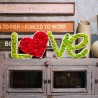 Scritta vegetale muschio lichene stabilizzato decorazione cuore Love Saldi