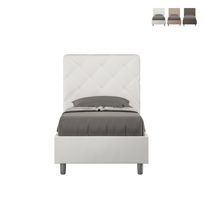 Letto singolo imbottito contenitore 90x200 camera bambini Priya S1 Letto singolo imbottito contenitore 90x200 camera bambini Priya S1