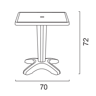 Tavolino Grand Soleil <strong>Zavor</strong> quadrato polipropilene bar esterno 70x70
